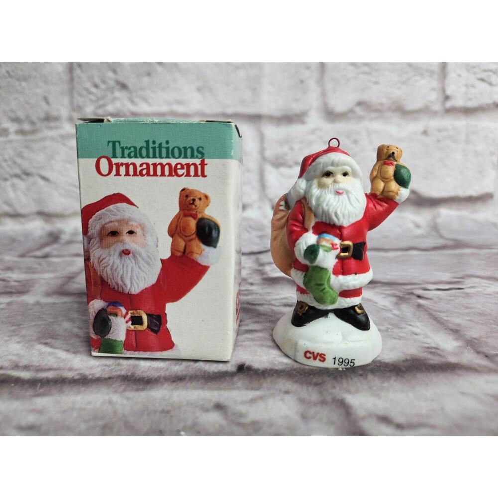 1995 cvs traditions Christmas ornament Santa Claus